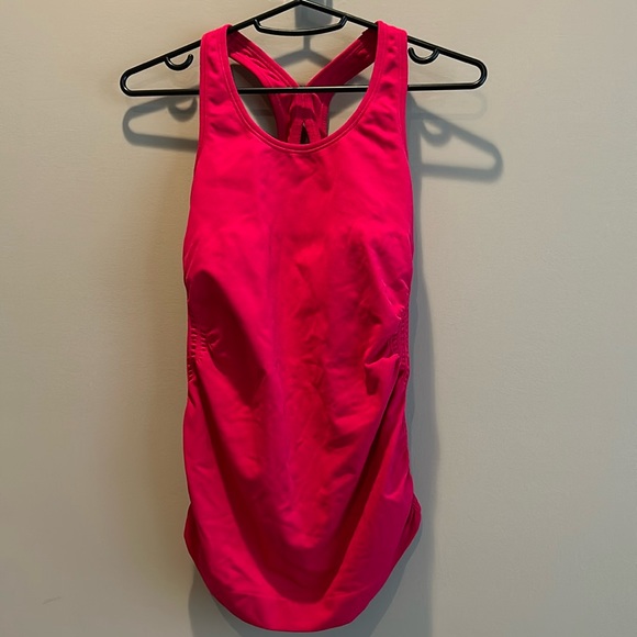 *RED* NWOT, Nux, Brasilia Tank Top, built-in shelf bra, textured sides - Picture 6 of 12